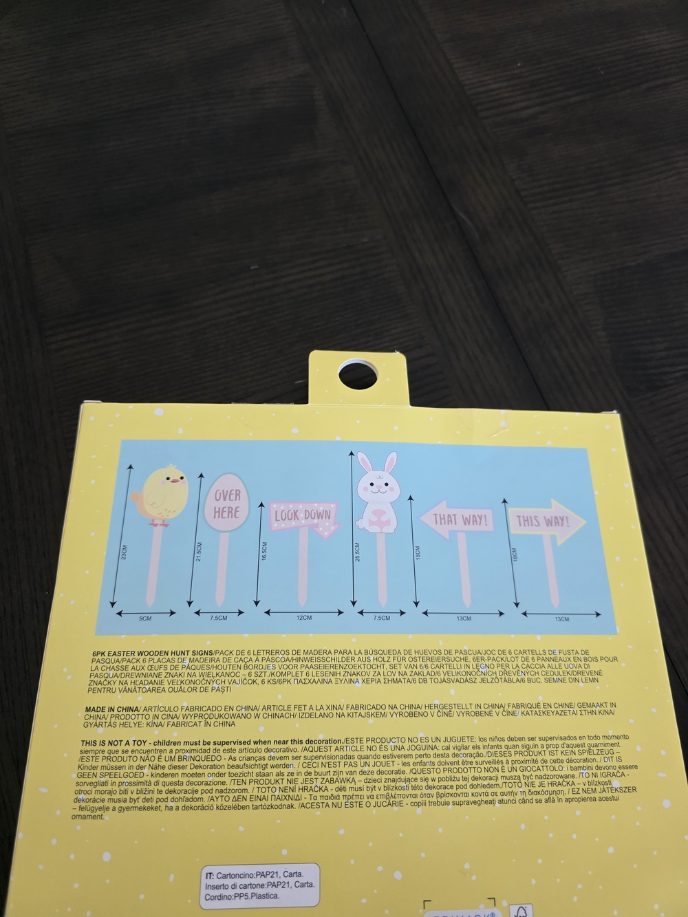 Primark Yellow & Blue Easter Chick and Bunny  Signs For Easter Egg Hunt